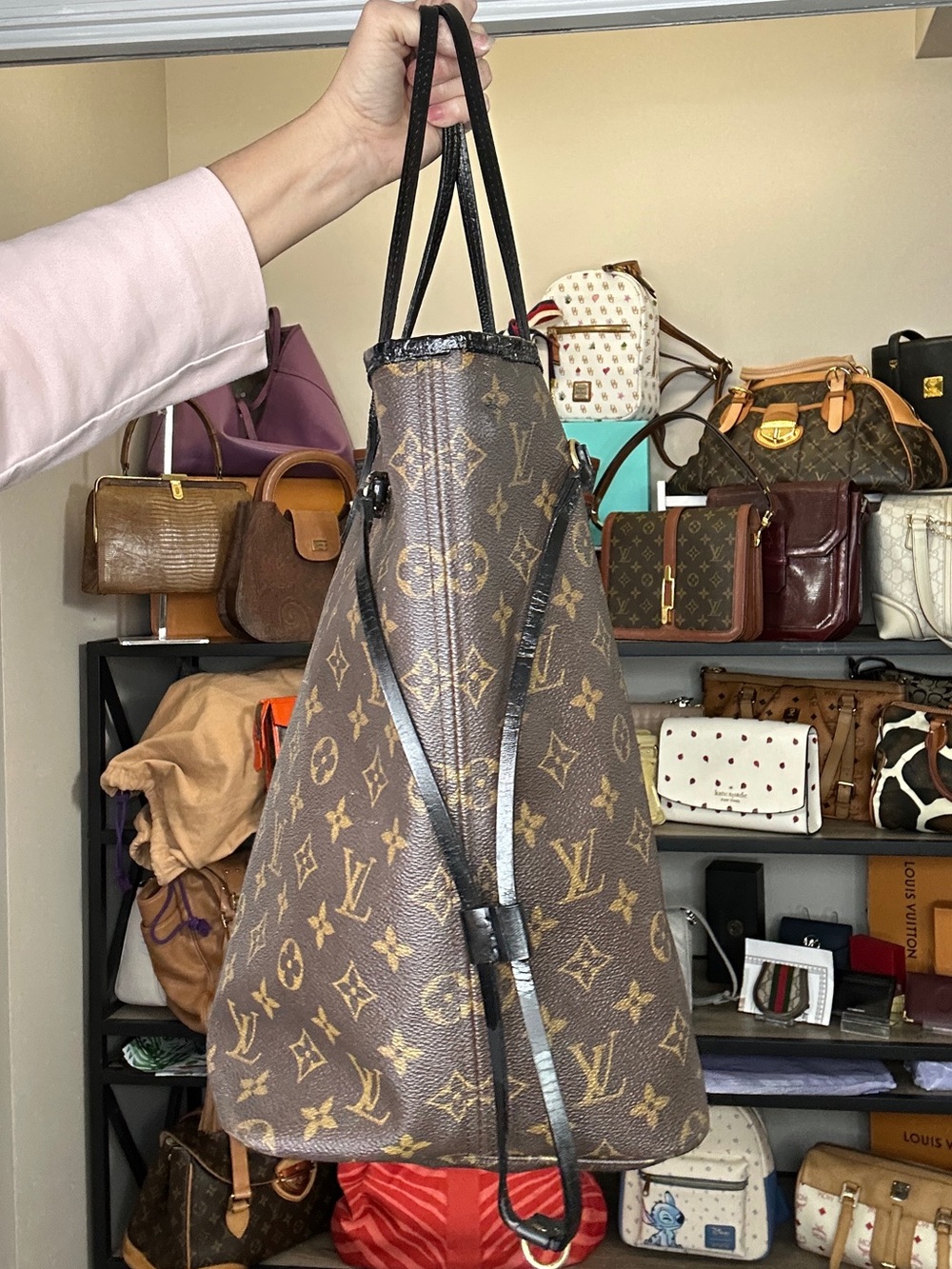 Louis Vuitton Neverfull GM Monogram Canvas Tote Bag COA SP0039 Leather Dyed - Picture 5 of 12